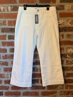 P134 - Luvamia White Wide-Leg Crop Jeans for Women